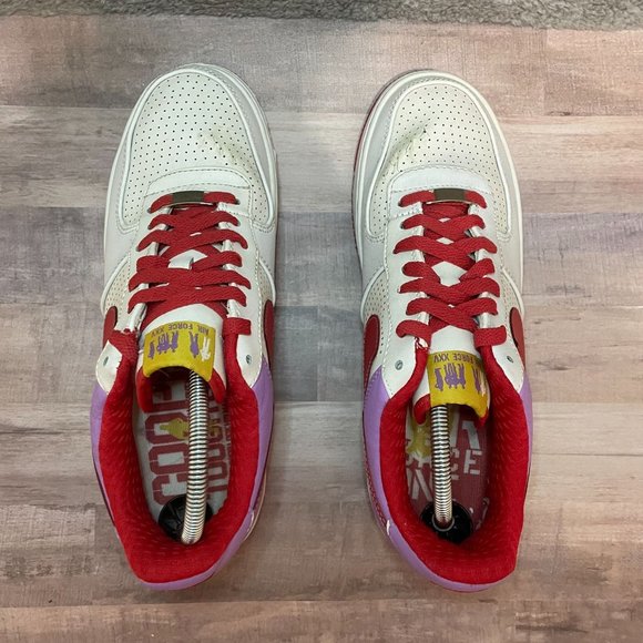 EXCLUSIVE Nike Air Force 1 Purple White Red Size 10.5 Men's SHIPS ASAP Af1 - Picture 6 of 9